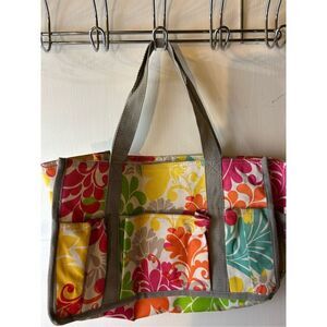 Thirty-one 31 mini organizer bag tote flowers‎ 13"x8"